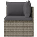 Garden Corner Sofa with Cushion Grey 57x57x56 Cm Poly