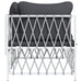 Garden Corner Sofa with Cushions White Woven Fabric Tlaotn
