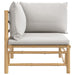 Garden Corner Sofa with Light Grey Cushions Bamboo Tlxxin