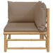 Garden Corner Sofa with Taupe Cushions Bamboo Tlxxnl