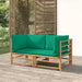 Garden Corner Sofas with Green Cushions 2 Pcs Bamboo Toppopb