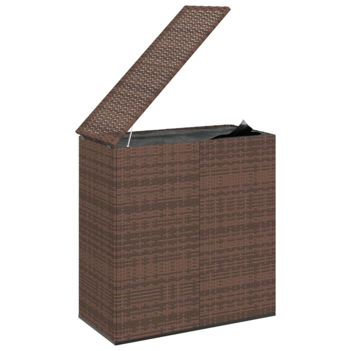 Garden Cushion Box Pe Rattan 100x49x103.5 Cm Brown Toixxa