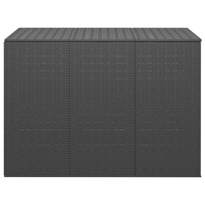Garden Cushion Box Pe Rattan 145x100x103 Cm Black Toixxk
