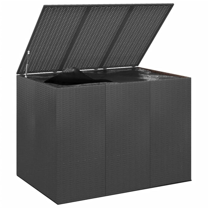 Garden Cushion Box Pe Rattan 145x100x103 Cm Black Toixxk