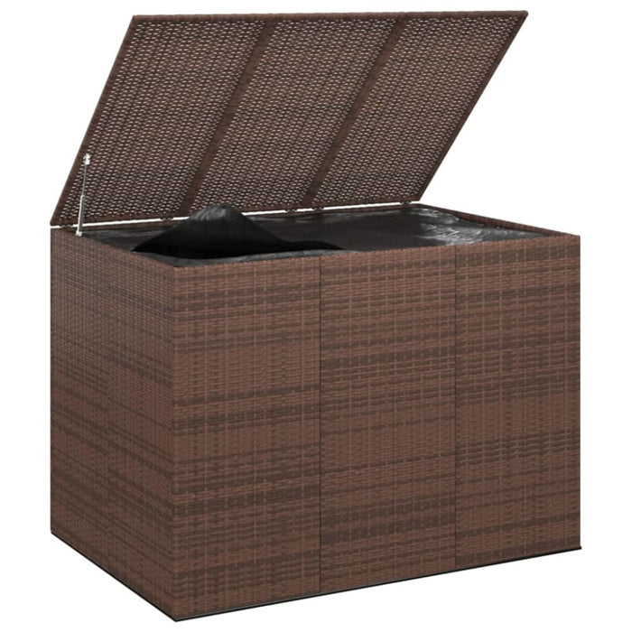 Garden Cushion Box Pe Rattan 145x100x103 Cm Brown Toixtb