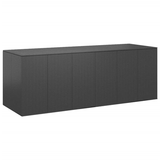 Garden Cushion Box Pe Rattan 291x100.5x104 Cm Black Toixtp