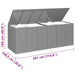 Garden Cushion Box Pe Rattan 291x100.5x104 Cm Grey Toixti