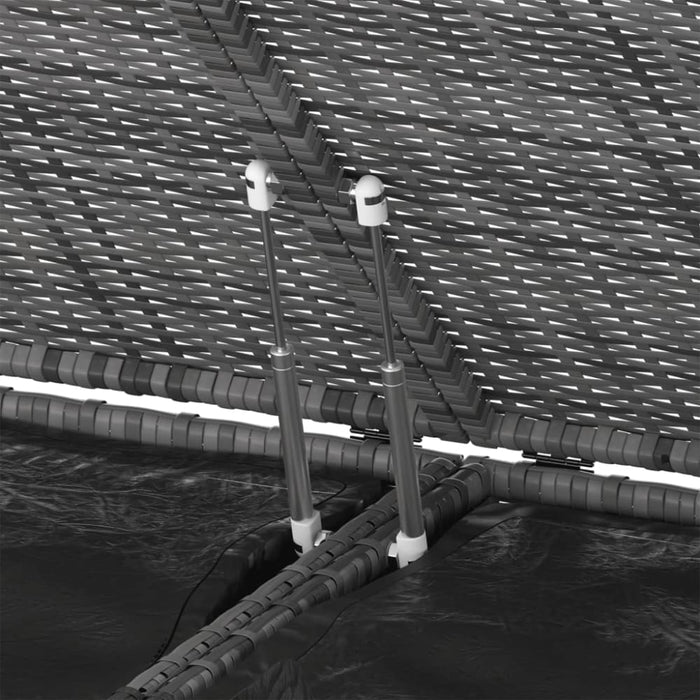 Garden Cushion Box Pe Rattan 291x100.5x104 Cm Grey Toixti