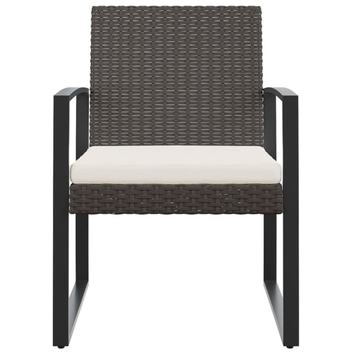 Garden Dining Chairs 2 Pcs Brown Pp Rattan Tlbxba