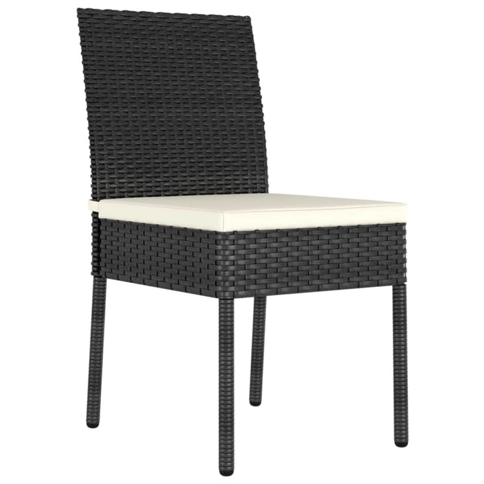 Garden Dining Chairs 2 Pcs Poly Rattan Black Topobl