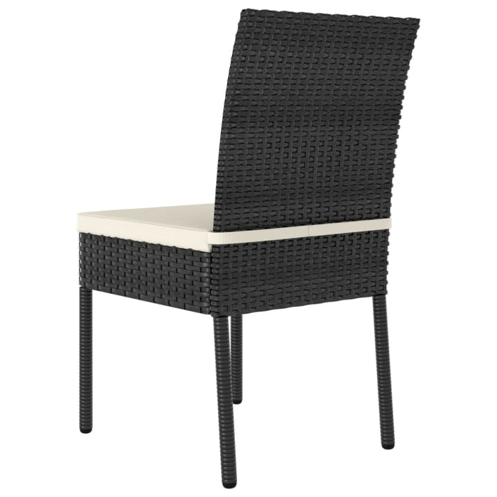 Garden Dining Chairs 2 Pcs Poly Rattan Black Topobl