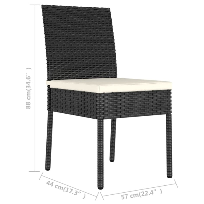 Garden Dining Chairs 2 Pcs Poly Rattan Black Topobl
