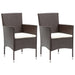 Garden Dining Chairs 2 Pcs Poly Rattan Brown Tobppa