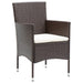 Garden Dining Chairs 2 Pcs Poly Rattan Brown Tobppa