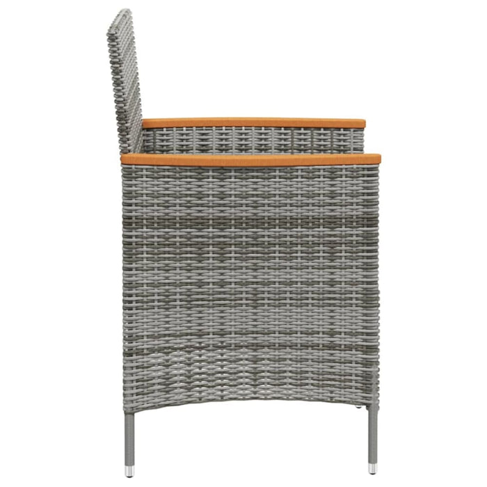 Garden Dining Chairs 2 Pcs Poly Rattan Grey Toloak