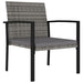 Garden Dining Chairs 2 Pcs Poly Rattan Grey Topoox