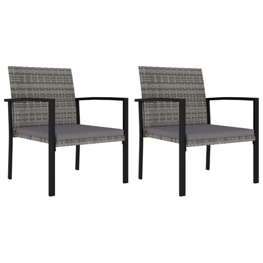 Garden Dining Chairs 2 Pcs Poly Rattan Grey Topoox
