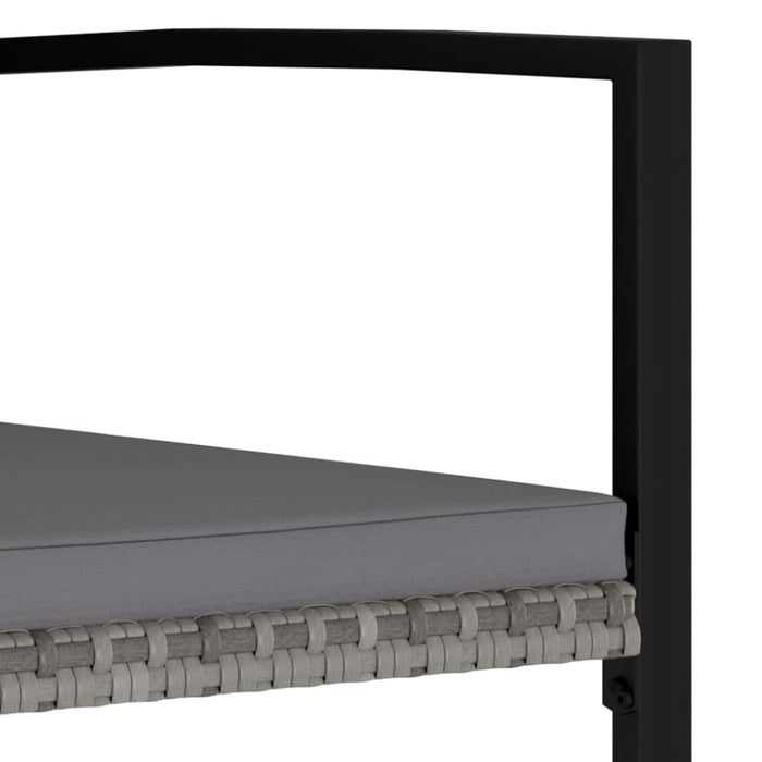 Garden Dining Chairs 2 Pcs Poly Rattan Grey Topoox