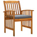 Garden Dining Chairs 3 Pcs with Cushions Solid Acacia Wood