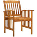 Garden Dining Chairs 3 Pcs with Cushions Solid Acacia Wood