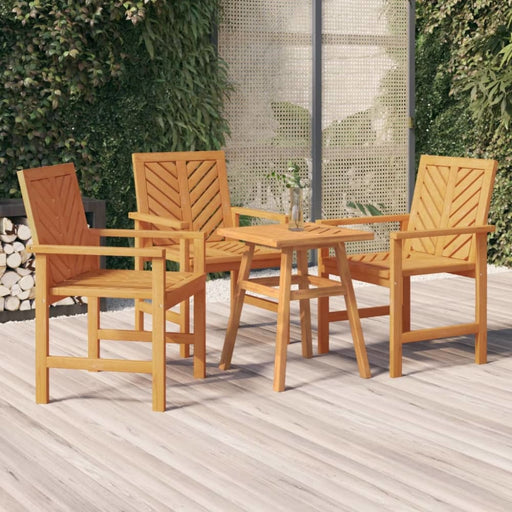 Garden Dining Chairs 3 Pcs Solid Wood Acacia Tlxxxn