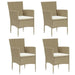 Garden Dining Chairs 4 Pcs Poly Rattan Beige Tobpla