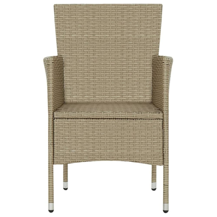 Garden Dining Chairs 4 Pcs Poly Rattan Beige Tobpla