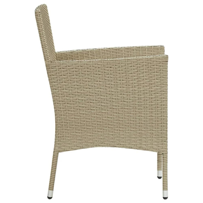 Garden Dining Chairs 4 Pcs Poly Rattan Beige Tobpla