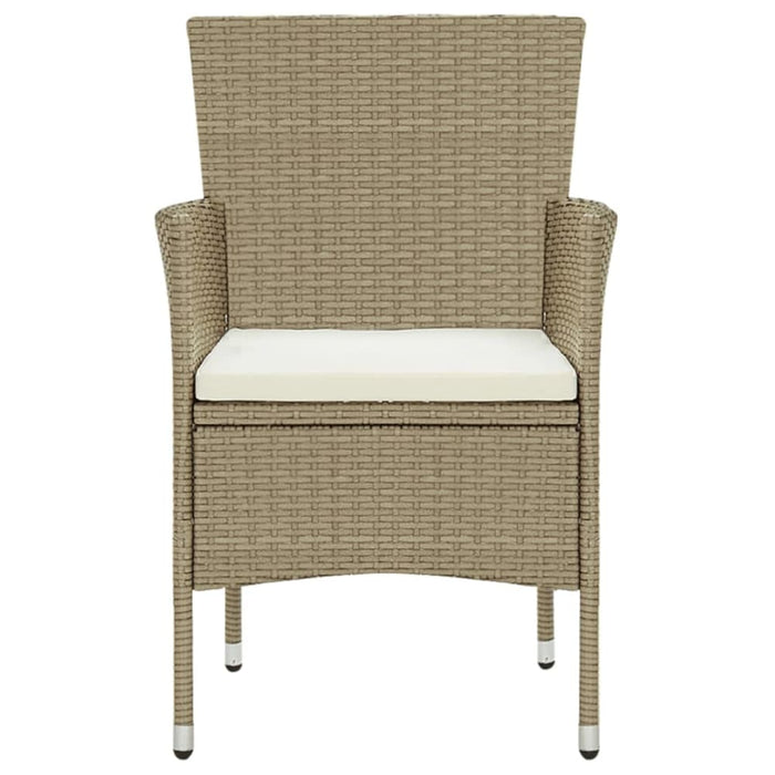Garden Dining Chairs 4 Pcs Poly Rattan Beige Tobpla