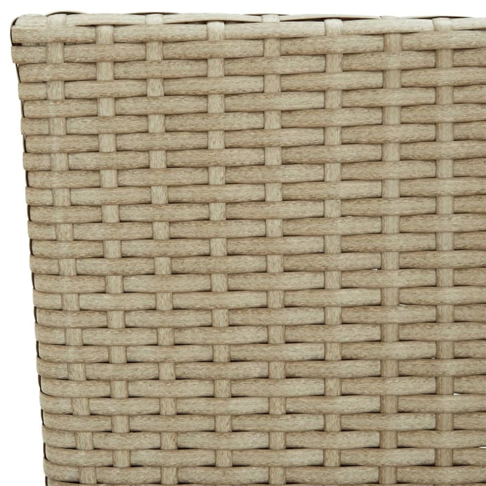 Garden Dining Chairs 4 Pcs Poly Rattan Beige Tobpla