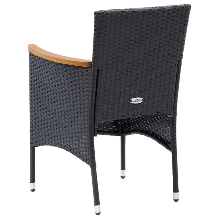 Garden Dining Chairs 4 Pcs Poly Rattan Black Tobpll