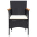 Garden Dining Chairs 4 Pcs Poly Rattan Black Tobpll
