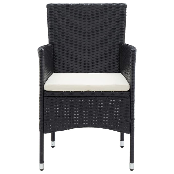 Garden Dining Chairs 4 Pcs Poly Rattan Black Tobplx
