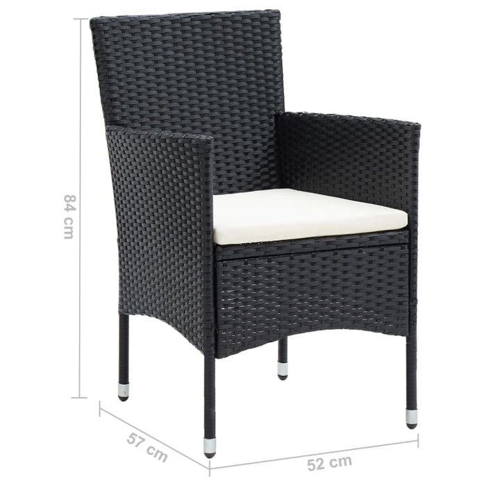 Garden Dining Chairs 4 Pcs Poly Rattan Black Tobplx