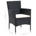 Garden Dining Chairs 4 Pcs Poly Rattan Black Tobplx