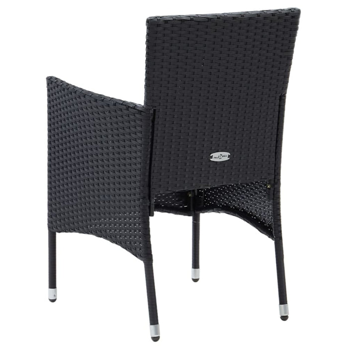 Garden Dining Chairs 4 Pcs Poly Rattan Black Tobplx
