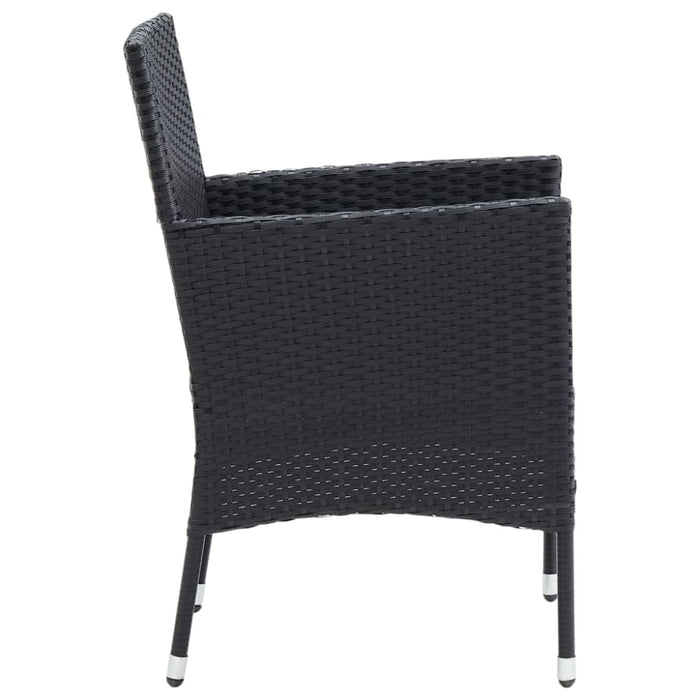 Garden Dining Chairs 4 Pcs Poly Rattan Black Tobplx