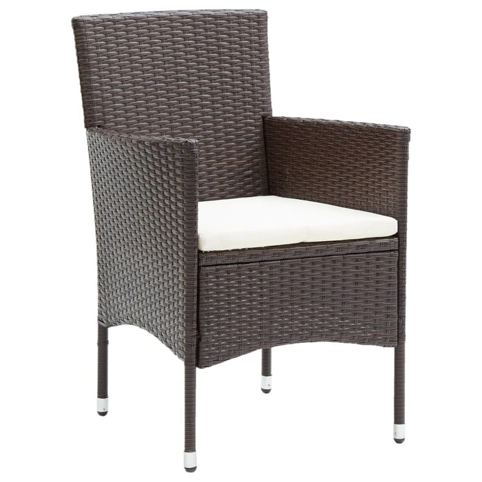 Garden Dining Chairs 4 Pcs Poly Rattan Brown Tobplp