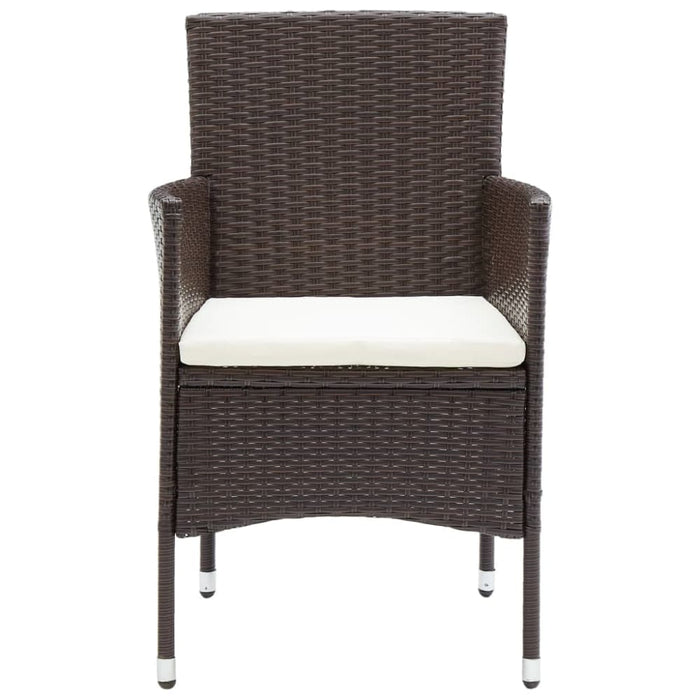 Garden Dining Chairs 4 Pcs Poly Rattan Brown Tobplp