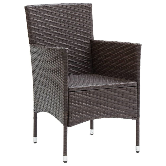 Garden Dining Chairs 4 Pcs Poly Rattan Brown Tobplp