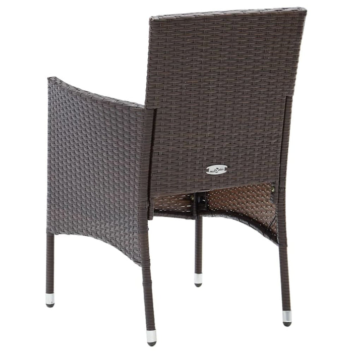 Garden Dining Chairs 4 Pcs Poly Rattan Brown Tobplp