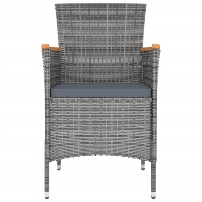 Garden Dining Chairs 4 Pcs Poly Rattan Grey Tollkl
