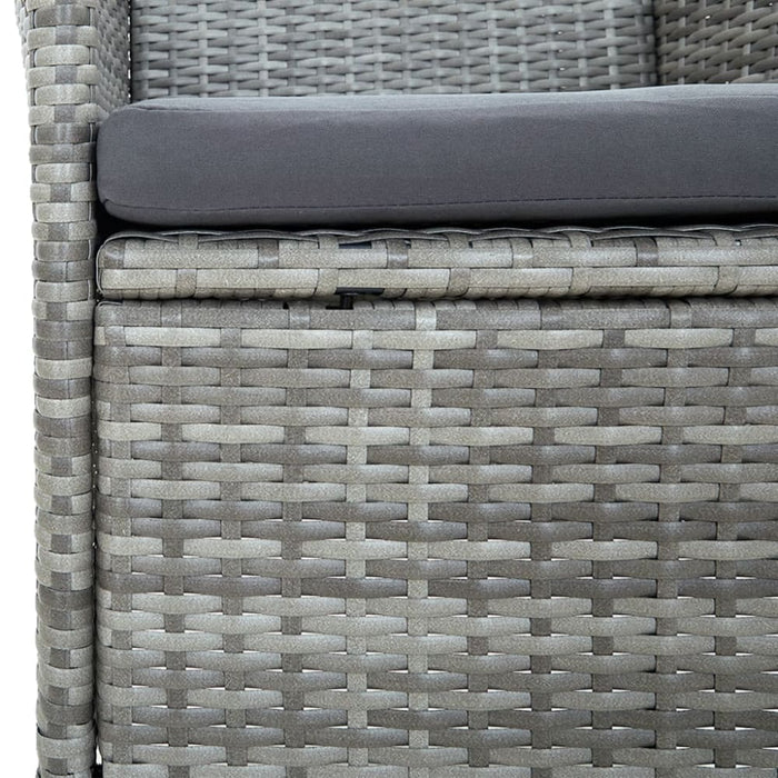 Garden Dining Chairs 4 Pcs Poly Rattan Grey Tollkl