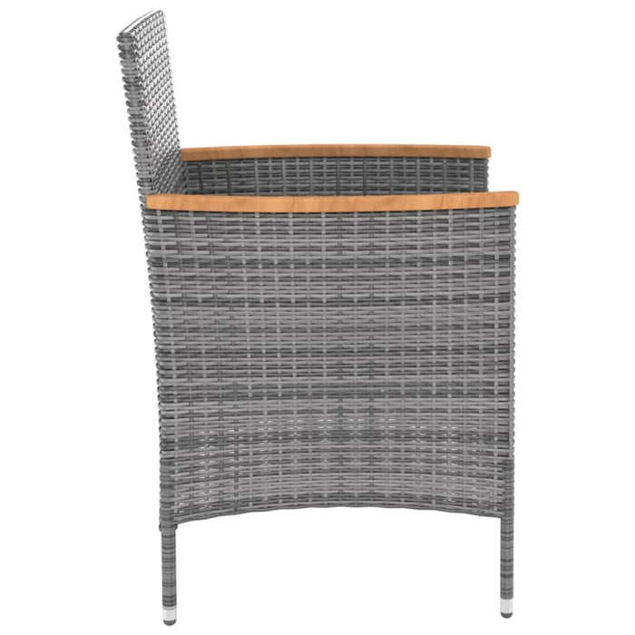 Garden Dining Chairs 4 Pcs Poly Rattan Grey Tollkl