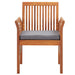 Garden Dining Chairs with Cushions 2 Pcs Solid Acacia Wood