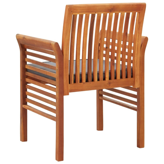 Garden Dining Chairs with Cushions 2 Pcs Solid Acacia Wood