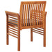 Garden Dining Chairs with Cushions 2 Pcs Solid Acacia Wood