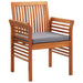 Garden Dining Chairs with Cushions 2 Pcs Solid Acacia Wood