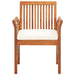 Garden Dining Chairs with Cushions 2 Pcs Solid Acacia Wood