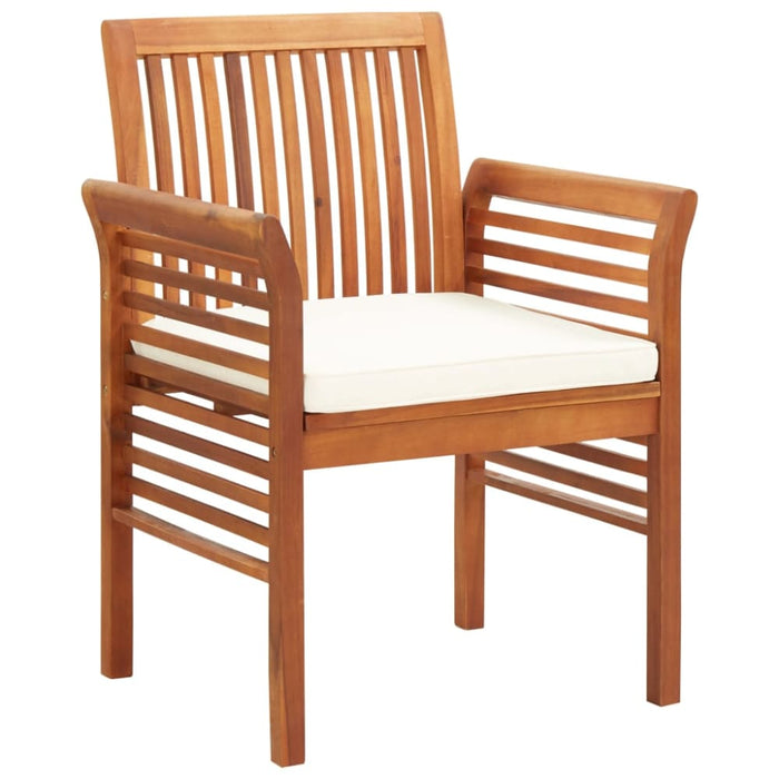 Garden Dining Chairs with Cushions 2 Pcs Solid Acacia Wood